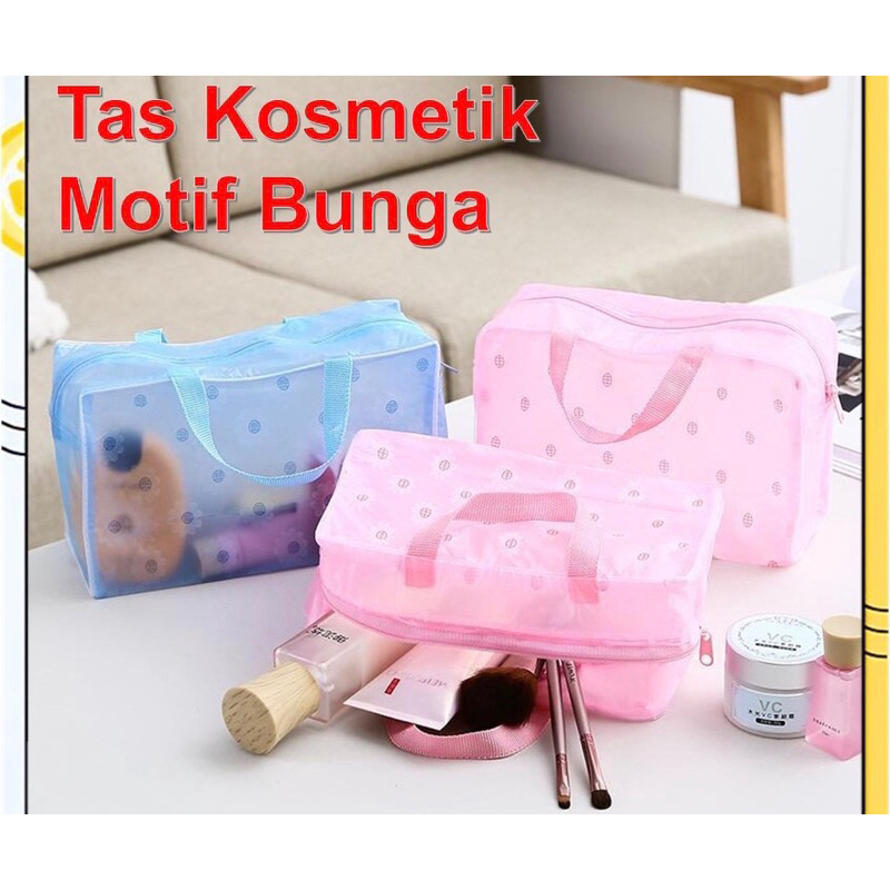 Tas Make up Transparan waterproof / Tas traveling anti air