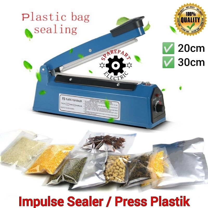 IMPULSE SEALER / PRESS PEREKAT PLASTIK BERKUALITAS UKURAN 20CM 30CM