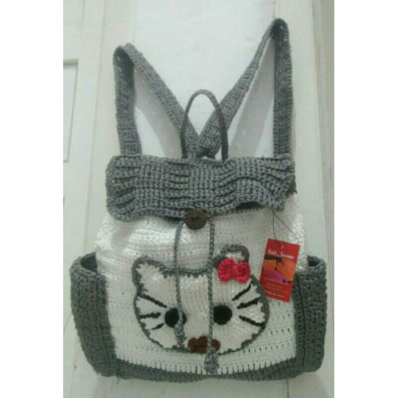 Tas Ransel murah/tas ransel rajut/tas ransel anak/tas ransel hellokitty