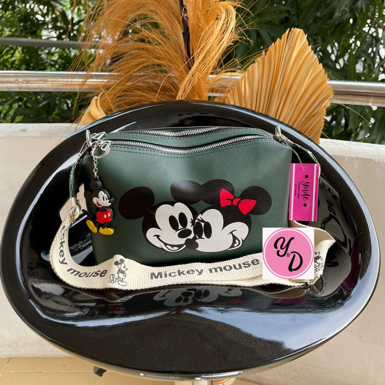 TAS SELEMPANG WANITA 2 RUANG MICKEY MOUSE / SLING BAG