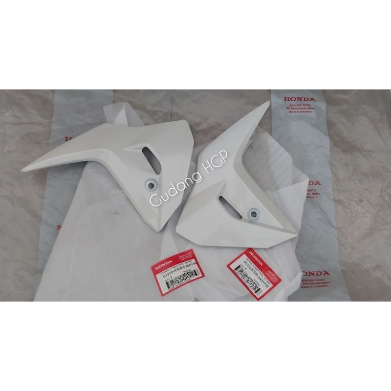 Cover L & R Fender Front Set Pearl White Sayap Kuping Spakbor Depan Honda Blade 110 Karbu 61210 6131