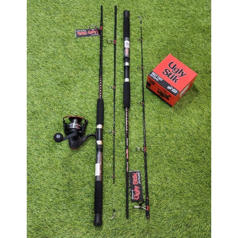 PAKET COMBO MURAH HEMAT JORAN UGLY STIK GX2 BIG WATER  DAN REEL UGLY TUFF SP60 SIZE 6000 METAL BODY 