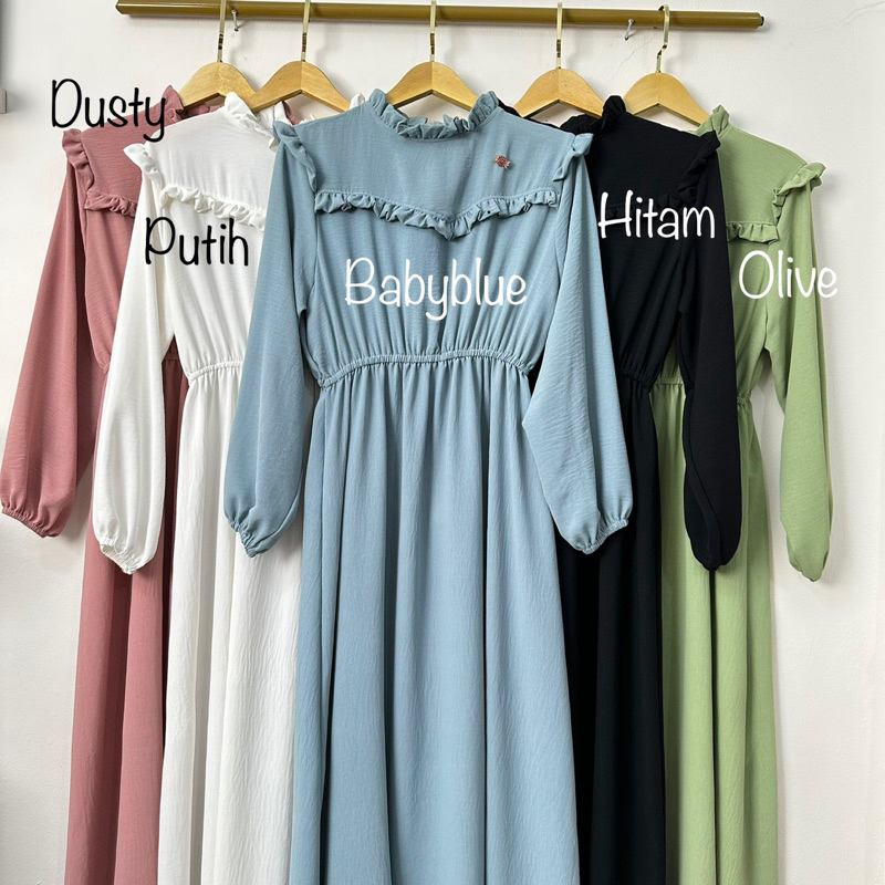 YUBIN Maxi Dress Polos wanita - Gamis wanita