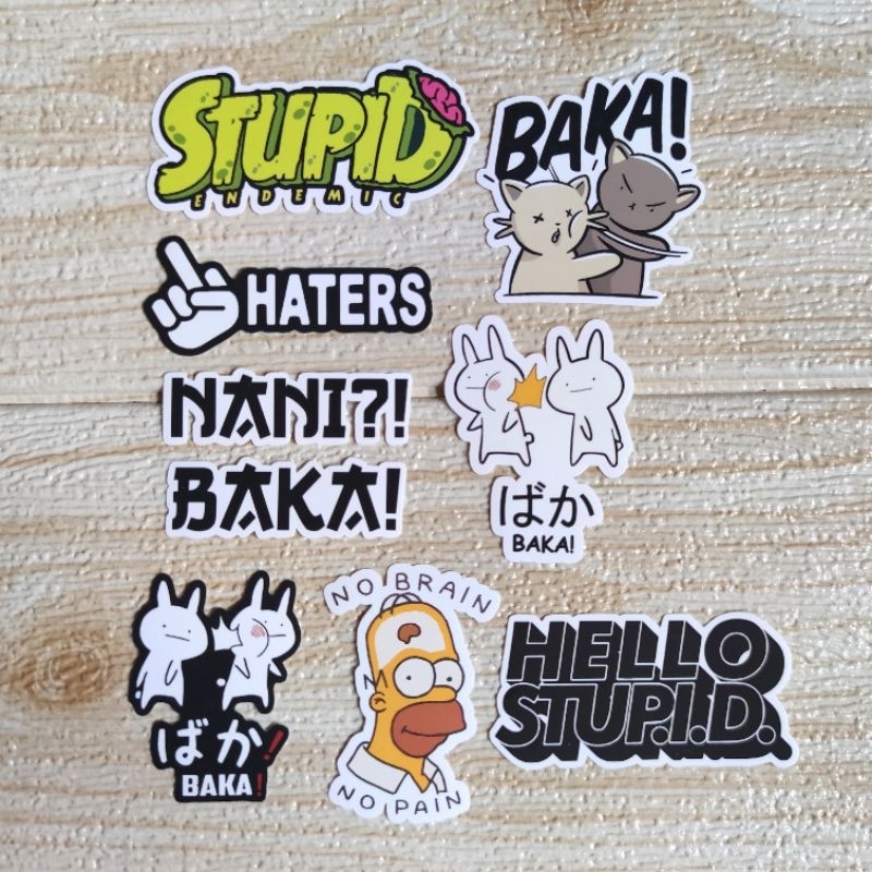 

Sticker Pack Baka Hello Stupid No Brain