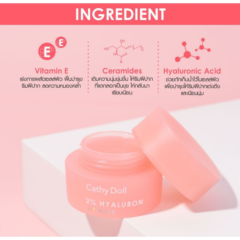 Cathy Doll 2% Hyaluron Lip Mask Asli Thailand