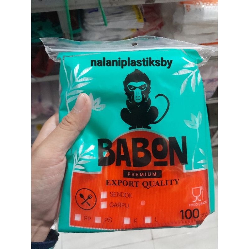 SENDOK MAKAN PUTIH/HITAM BABON 100 PCS