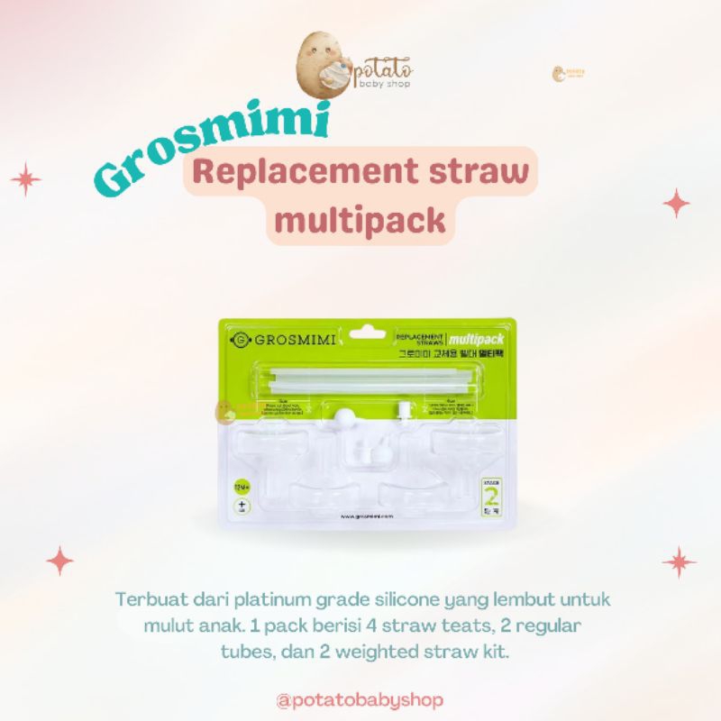 Grosmimi Multipack Replacement Straws - Sedotan Botol