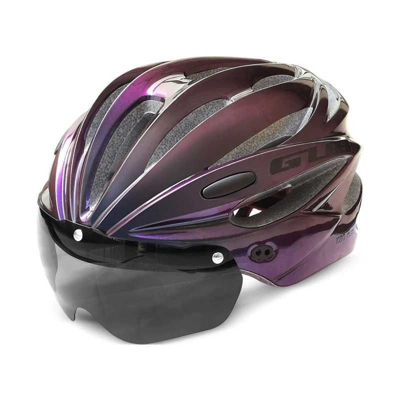 GUB Helm Sepeda Visor Aero EPS Magnetic Removable Lens - K80 Plus Hitam Black / Black Purple Ungu Gelap / Merah Red