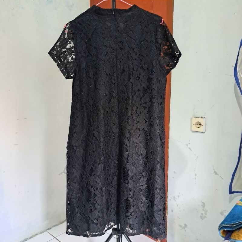 Dress wanita brukat Dress pendek || Atasan pendek || Atasan wanita || Dress brukat || Dress hitam pe