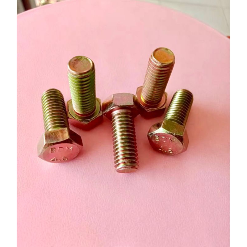 Baut 12Panjang 2cm/Baut M8x20mm Baut kuning Paket(20Pcs)