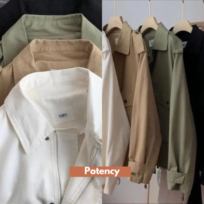 Jaket Polos Wanita Suwon Korean Style | Suwon Drill Jacket by Potency Official