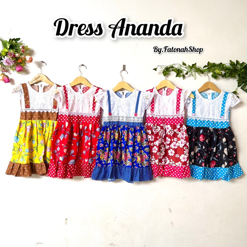 Dress anak cewek 2 3 tahun gaun anak motif bunga baju anak perempuan cewek ( dress ananda brokat )