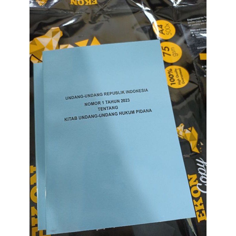 

Print out undang-undang republik Indonesia nomor 1 tahun 2023 tentang kitab undang-undang hukum pidana