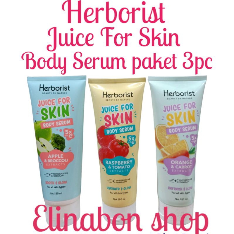 HERBORIST Juice For Skin Body Serum Gluta Booster Cooling Burst Paket 3pc &amp; 2pc