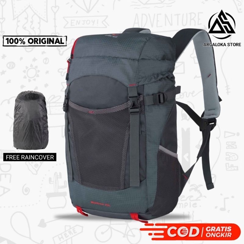 Backpack Elbrus Montreal 25L Semi Carrier Bonus Coverbag # Tas Ransel Pria # Tas Sekolah/Kuliah