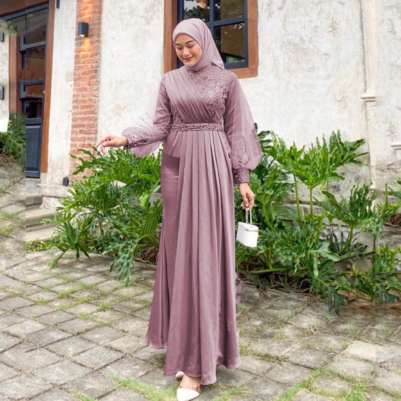 TERMURAH!!! ADEVA DRESS BROKAT KOMBINASI / FASHION MUSLIM WANITA / GAMIS ADEEVA / BISA COD / ADA JUMBO / GAMIS KONDANGAN KEBAYA MODERN TERBARU