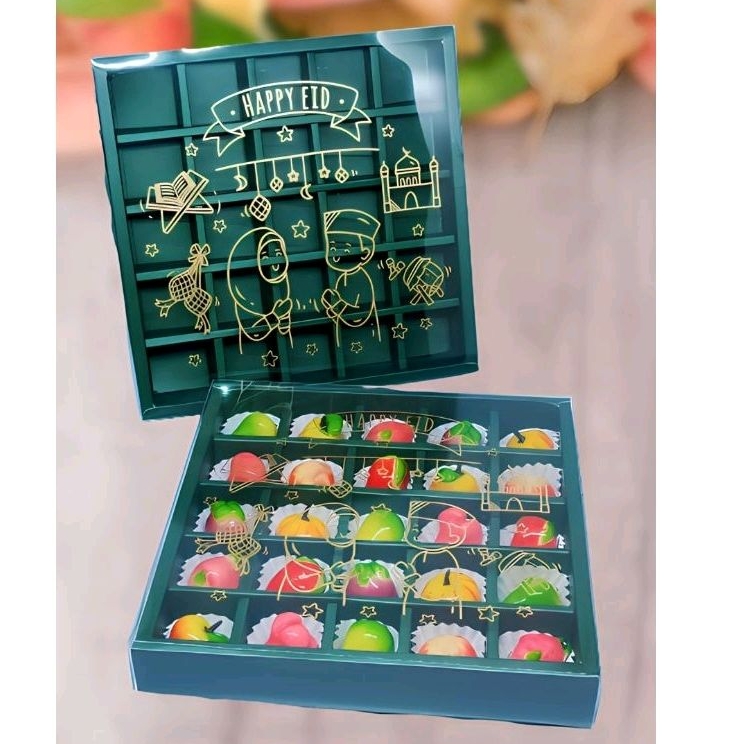 Kue Lukchup Mini Khas Thailand Lookchop Kue Buah fantasi Hampers Lebaran Idul Fitri 2023 Box Sekat Hampers Box Dessert Kue Unik