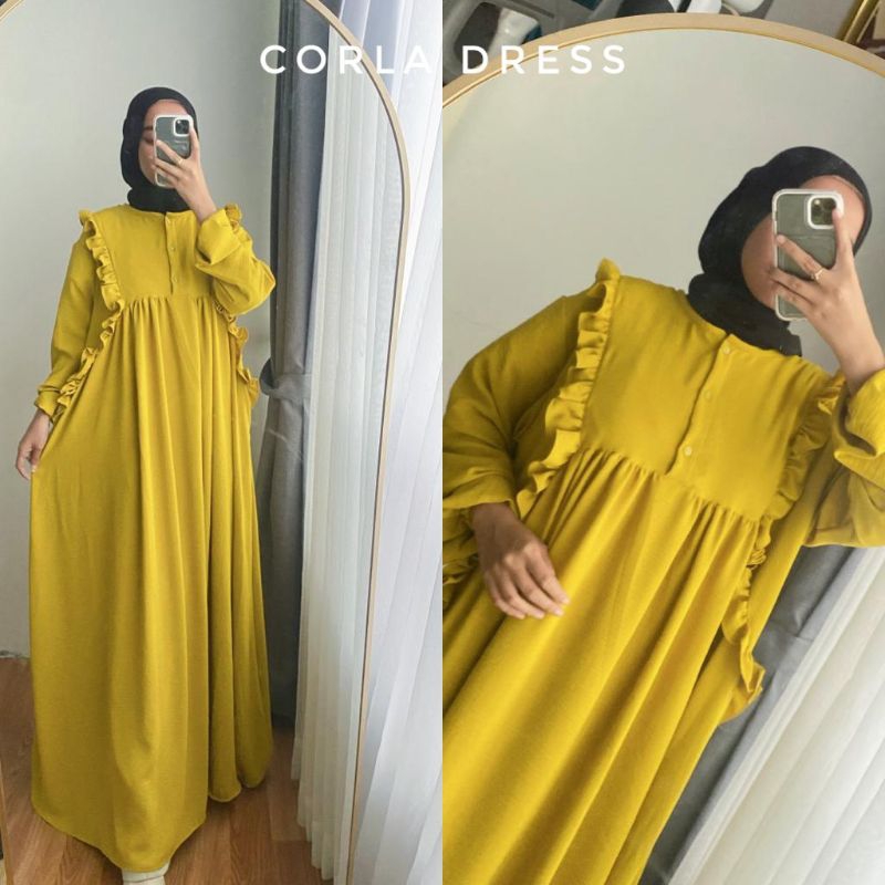 CORLA DRESS_ MODEL VIRAL KEKINIAN BISA COD