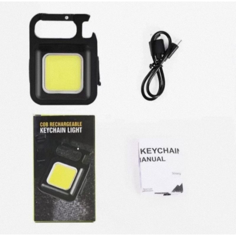 Lampu Mini COB USB Rechargeable/Lampu LED COB Karabiner Gantungan Kunci Untuk Camping