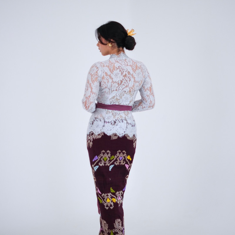 Kebaya ysl lace original silver with premium beads