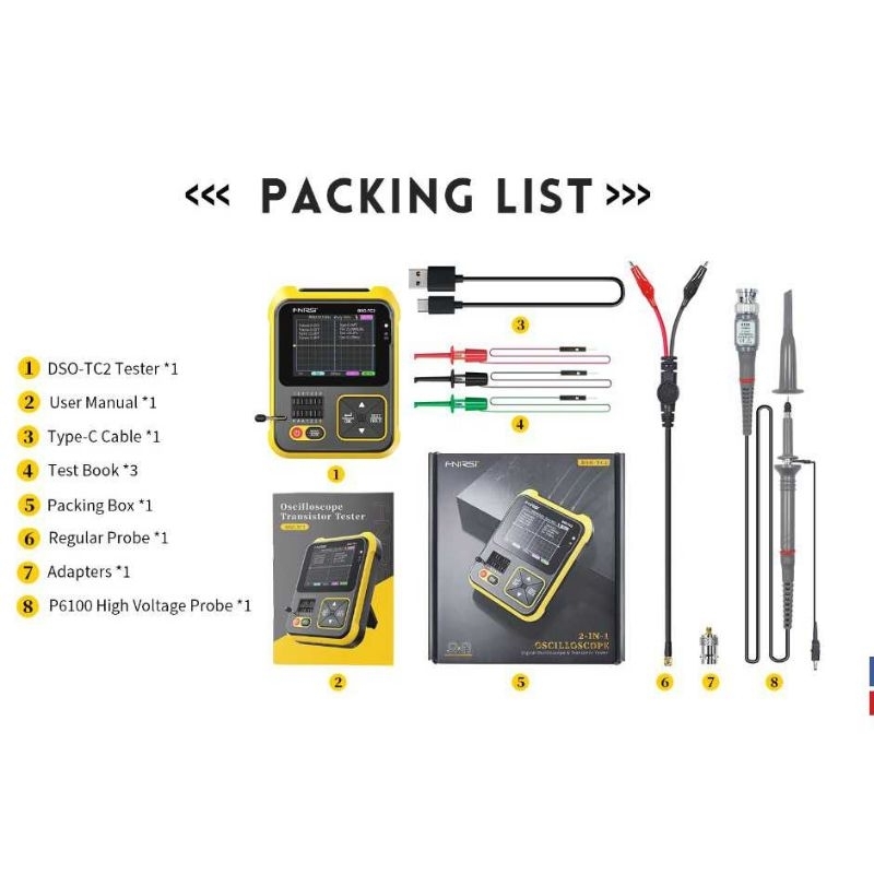 FNIRSI 2in1 Transistor Tester &amp; Digital Oscilloscope Handheld - DSO-TC2