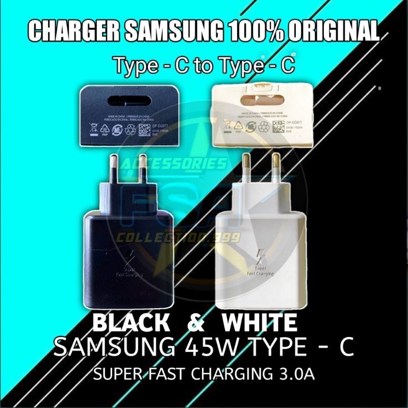 Charger/Tc SMG 45W S21 S20 Ultra S20+ / Galaxy Note 10 Plus / 20 Ultra Type c 45W Super Fast Charging Original100% BLACK