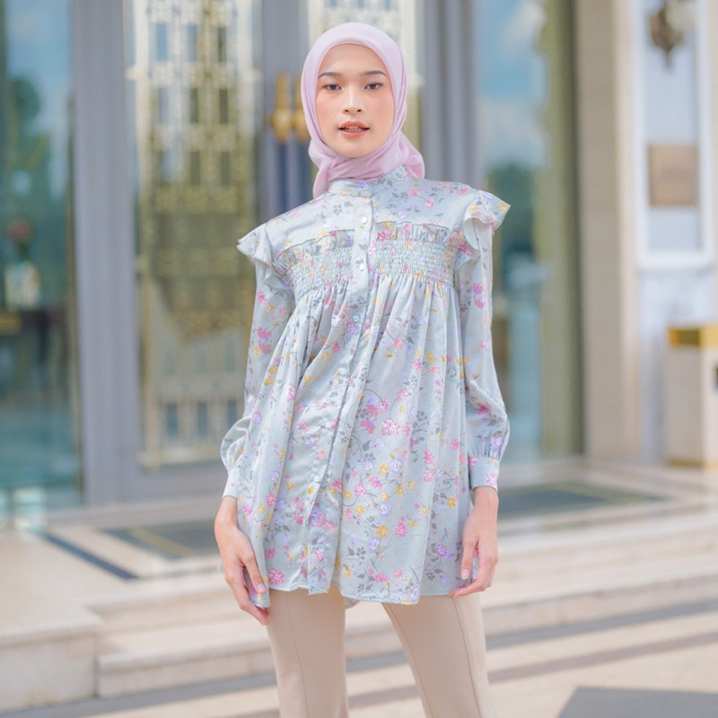 HijabChic X ZytaDelia Xavera Fleuria Sage Top