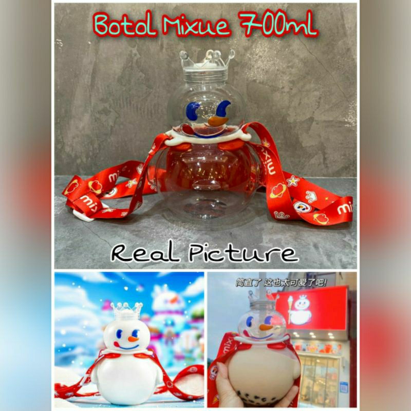 Botol minum viral mixue trasnparan Botol Minum Mixue Tumblr 700ml dengan tali Mixue botol minum mixu