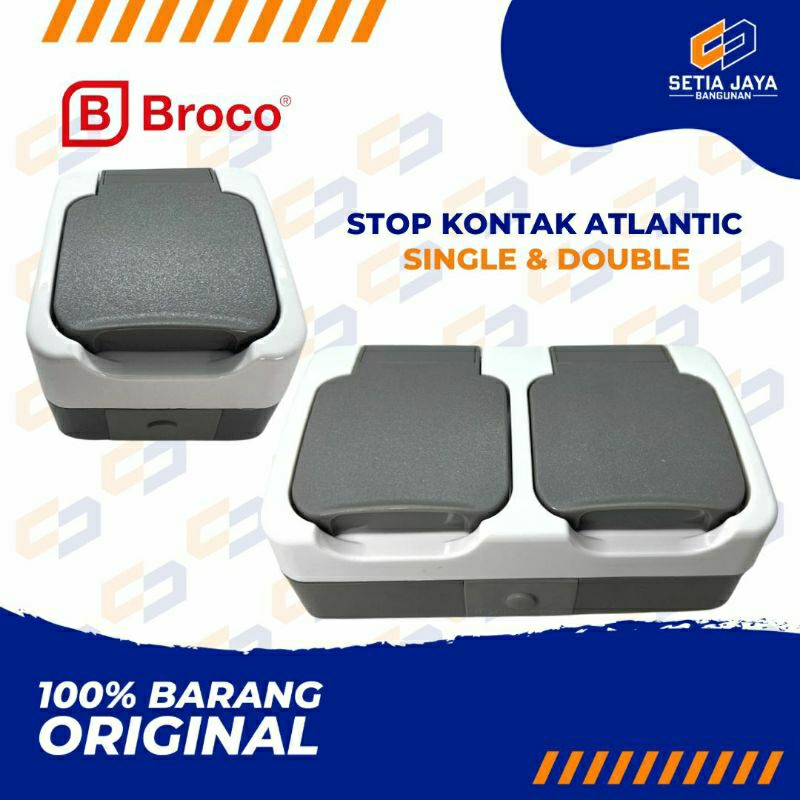 Stop Kontak / Colokan Listrik Broco Atlantic 1 / 2 Lubang Outbow