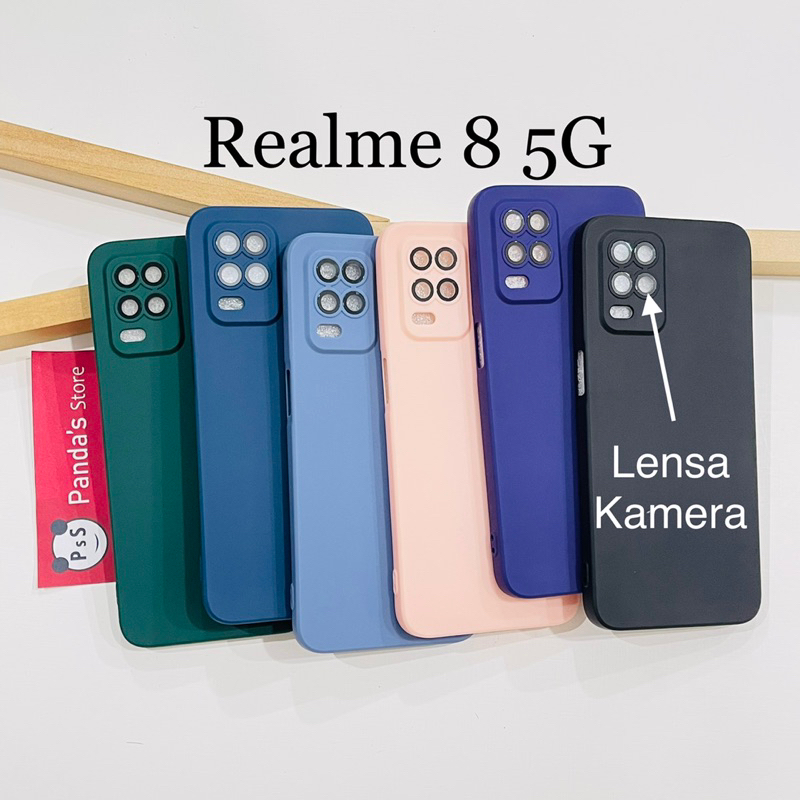 Case Realme 8 5G Lenspro Makaron Full Color Softcase Pro Lensa