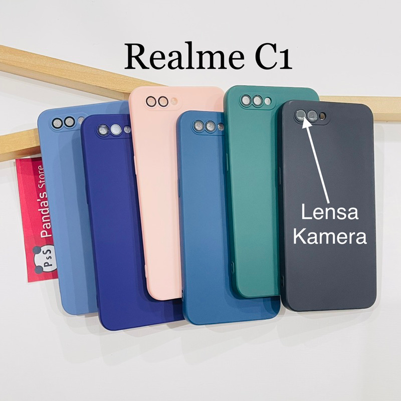 Case Realme C1 Lenspro Makaron Full Color Softcase Pro Lensa