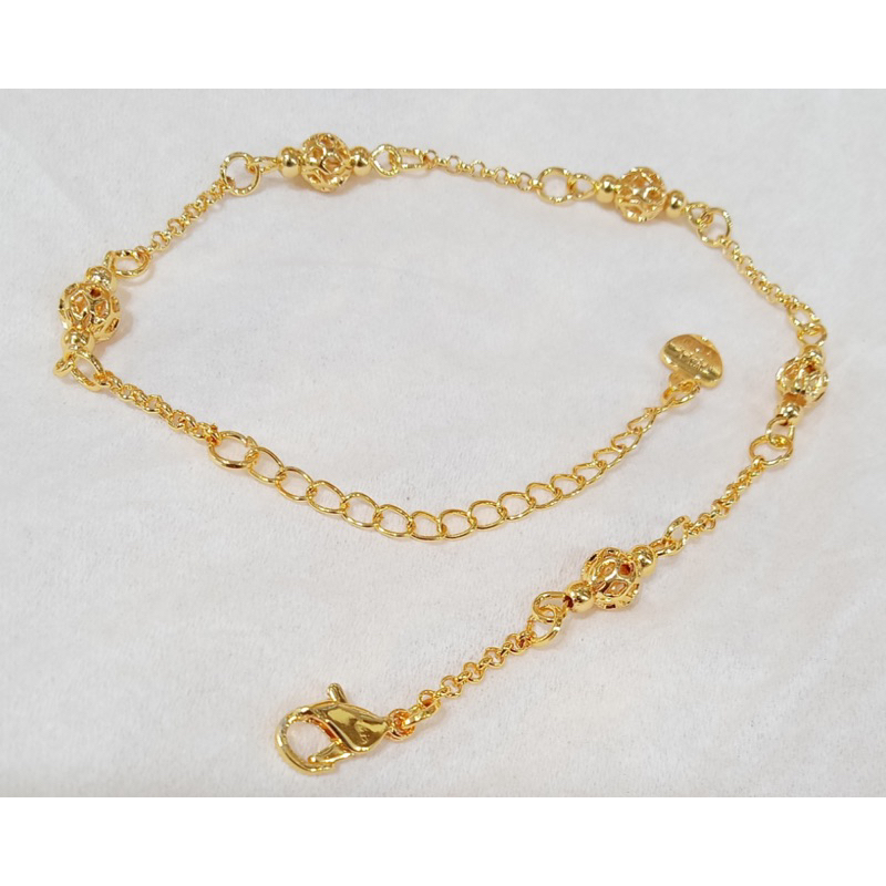 Gelang kaki bola xuping berlapis emas uk20cm