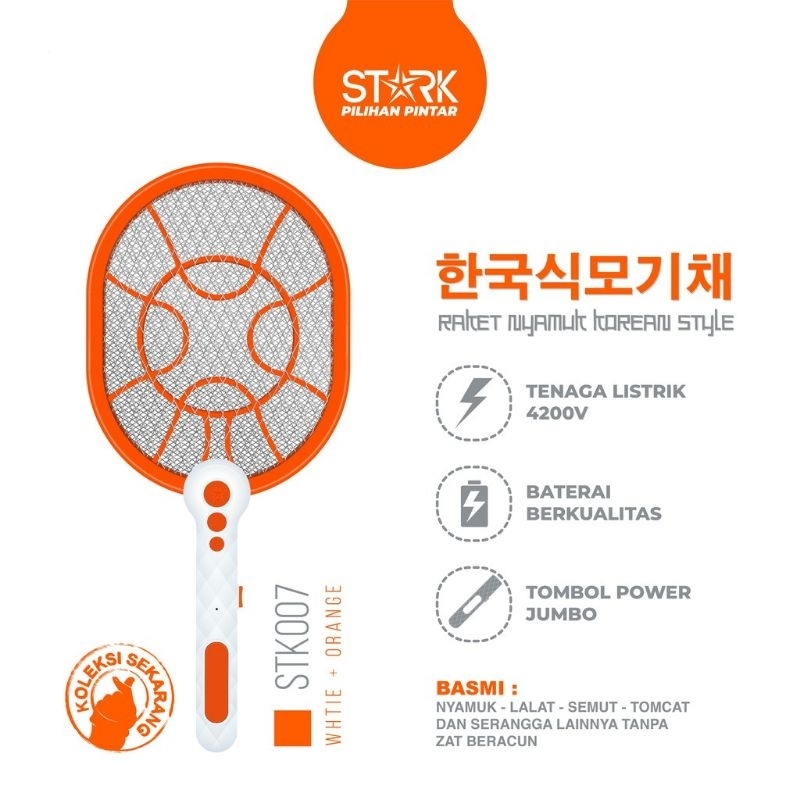 Raket Nyamuk STARK STK 007 Korean Style Original