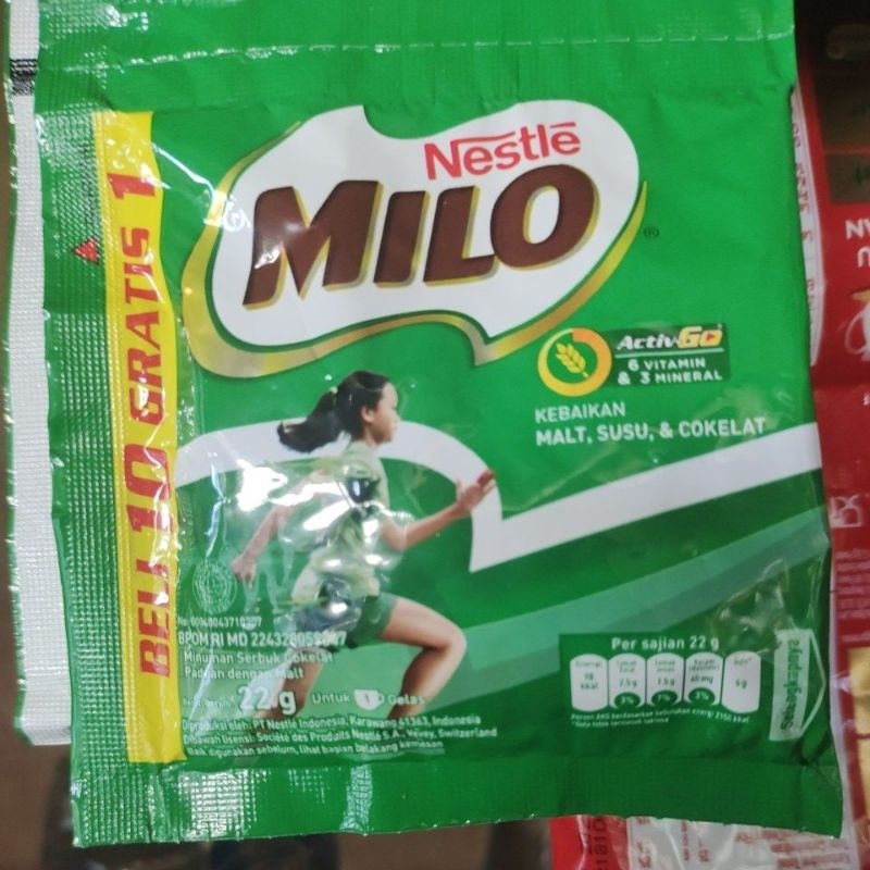 

Milo Sachet 22 g Per Renceng 10 Pcs