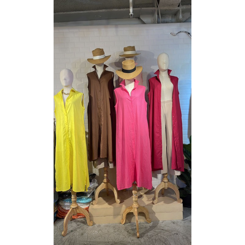 Dress Tunik Lengan Pendek December Bangkok / Dress Kemeja Polos Bangkok - NEW