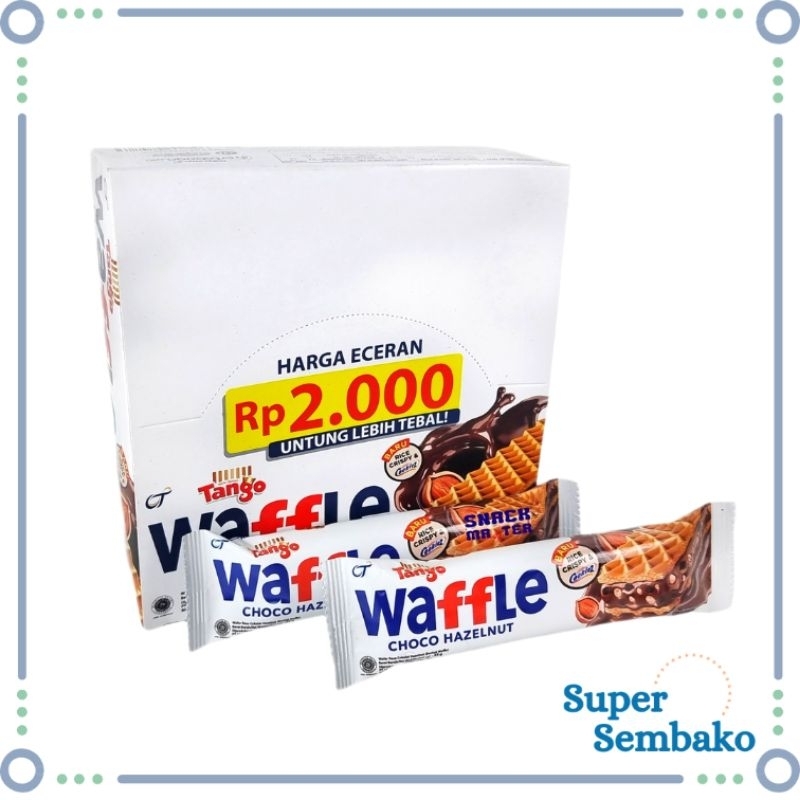 

SNACK WAFER TANGO WAFFLE 25g COOKIEZ & CREAM BOX BESAR ISI 12 BUNGKUS