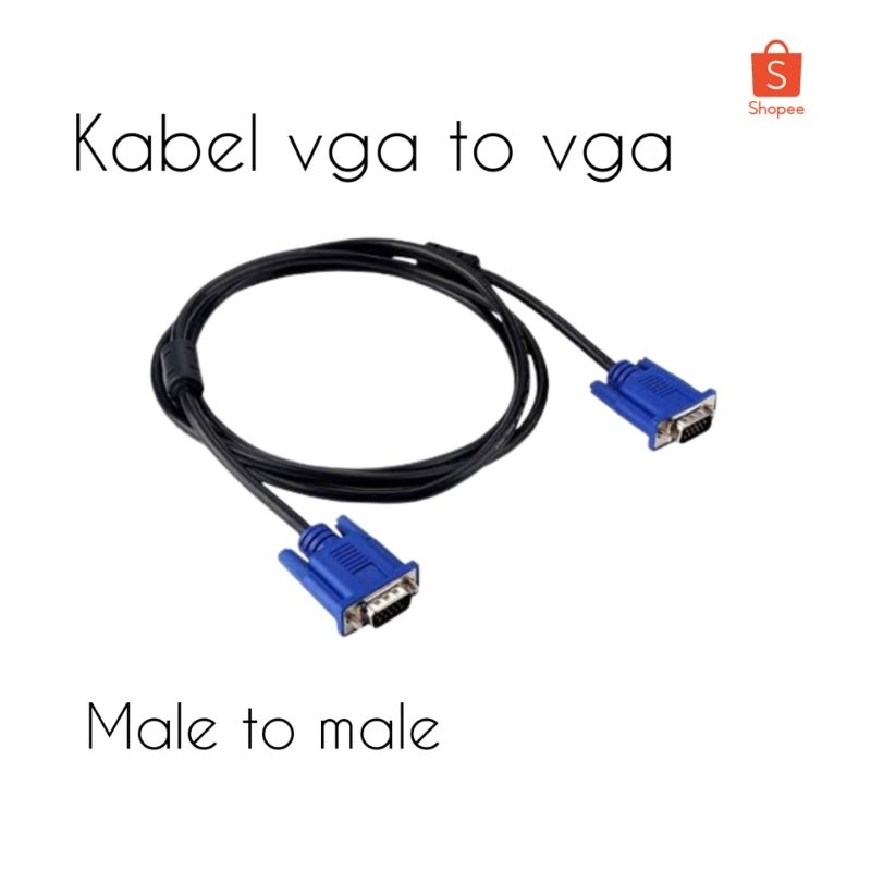 CONVERTER ADAPTER HDMI MALE TO VGA FEMALE + KABEL VGA MALE TO MALE 1.5 METER