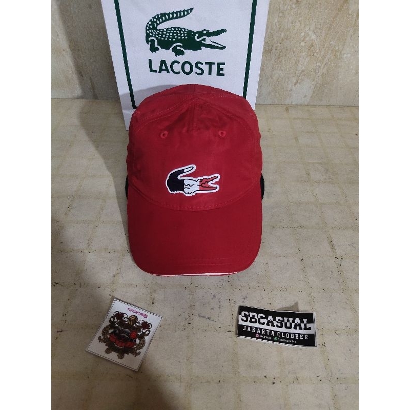 Lacoste Sport Big Logo France Red Cap ORIGINAL With Paperbag Lac0ste Topi Second Murah AUTHENTIC