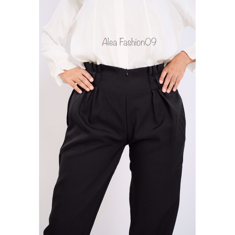 Celana Kerja Kantor Wanita / Celana Baggy Pants wanita pinggang rempel