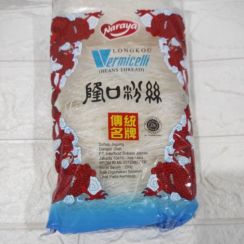 

NARAYA LONGKOU VERMICELLI Beans Thread 200gr Sohun jagung Mie Soun