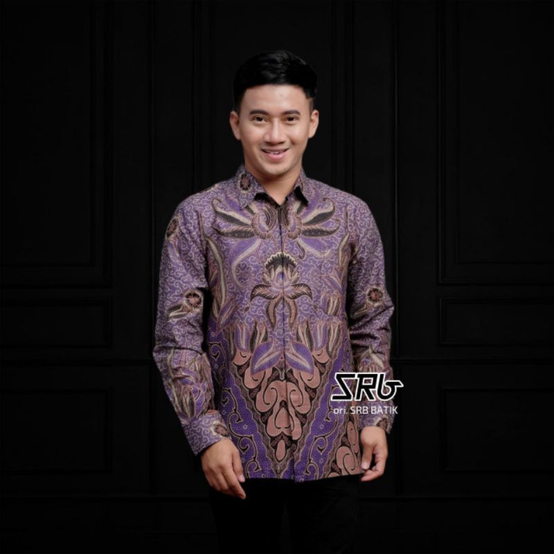 KEMEJA BATIK PRIA WARNA UNGU BATIK PRIA KEKINIAN MODEL TERBARU 2022-2023