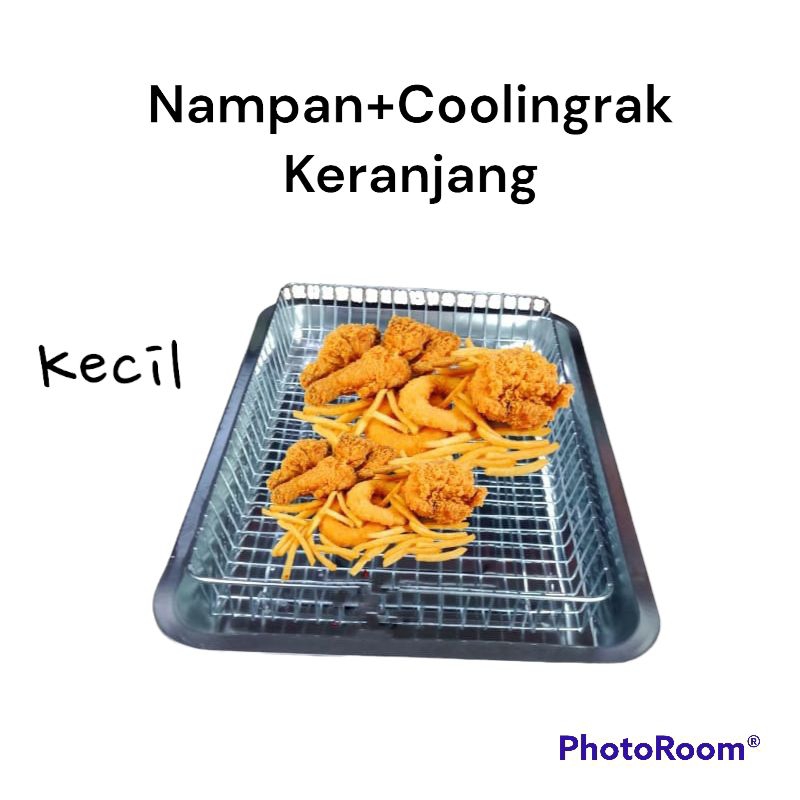 Cooling Rak Dengan Wadah Peniris Minyak Keranjang / Nampan Wadah Minyak Makanan / Wadah Sayuran/ Buah Dan lain nya