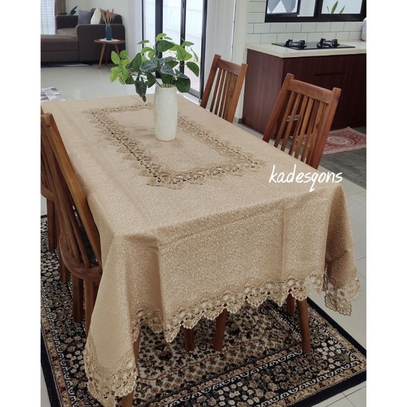 Taplak meja makan katun singapur. sarung bantal kursi set taplak meja tamu premium. Taplak runner pu