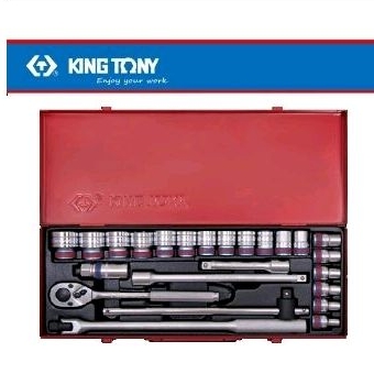 KUNCI SOK King Tony7 SET 24PC 1/2"DR SOCKET SET 6PT SAE CHROME