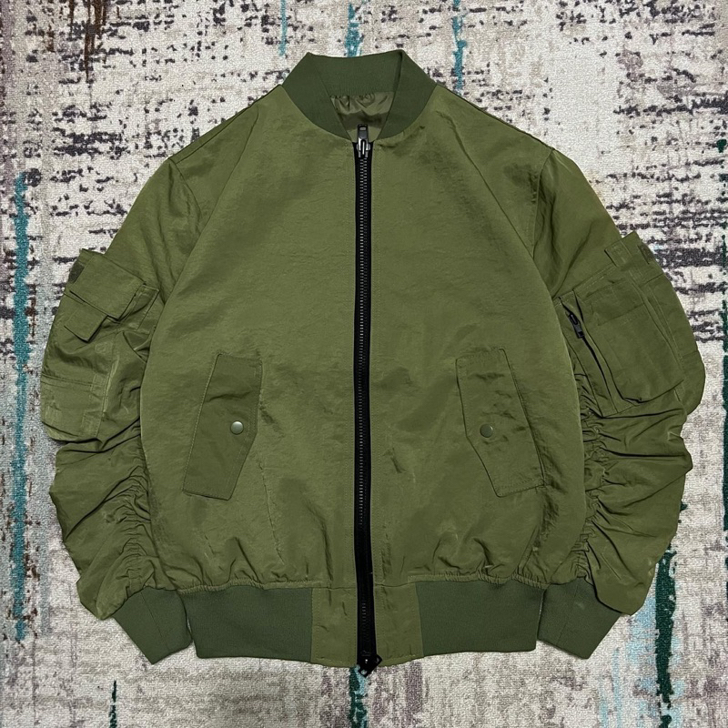 Thrift Rick owens bomber jacket military green