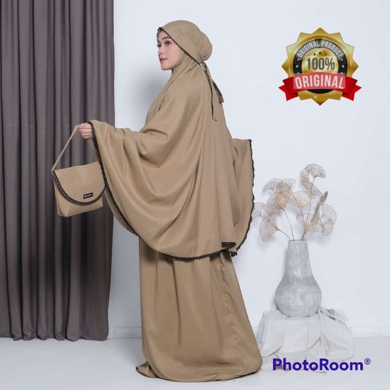 Mukena 3in1 Traveling Dewasa Bahan Katun Lembut