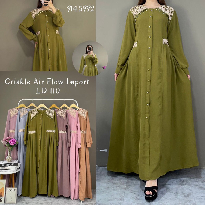 Gamis Dewasa Crincle Renda