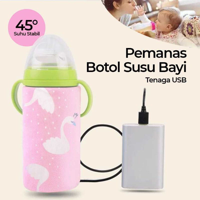 Penghangat pemanas botol susu USB portable travel baby bottle warmer