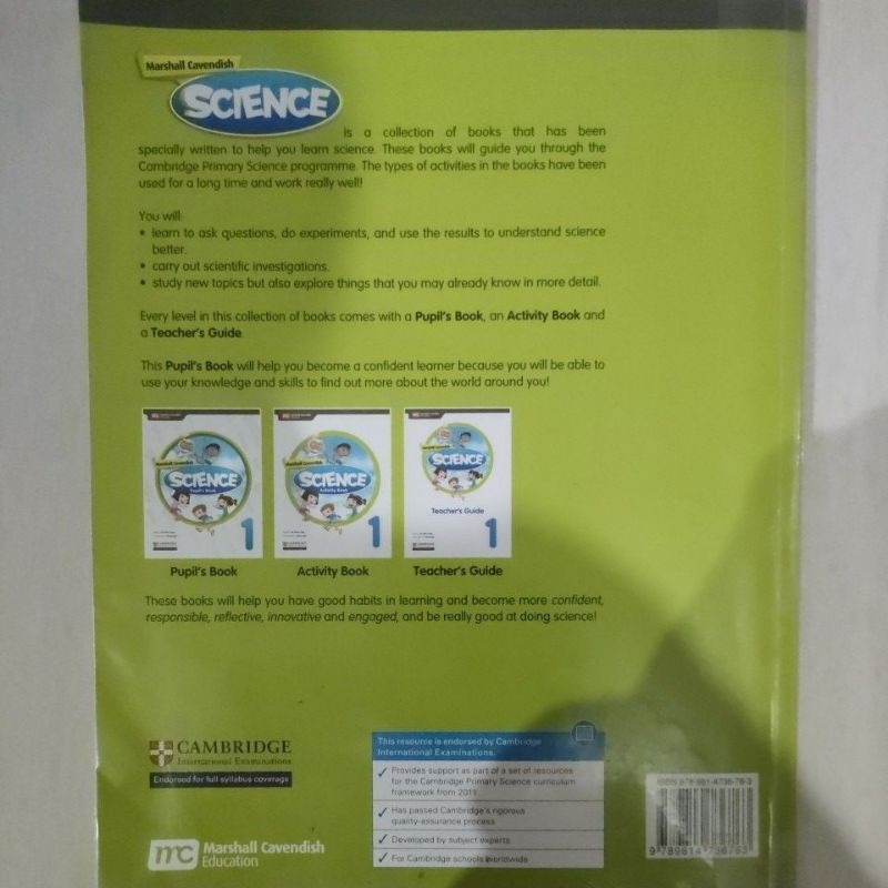[preloved] Textbook Science Pupil's Book 1 Marshall Cavendish ORIGINAL | Buku Teks Pelajaran Sains untuk Sekolah Dasar