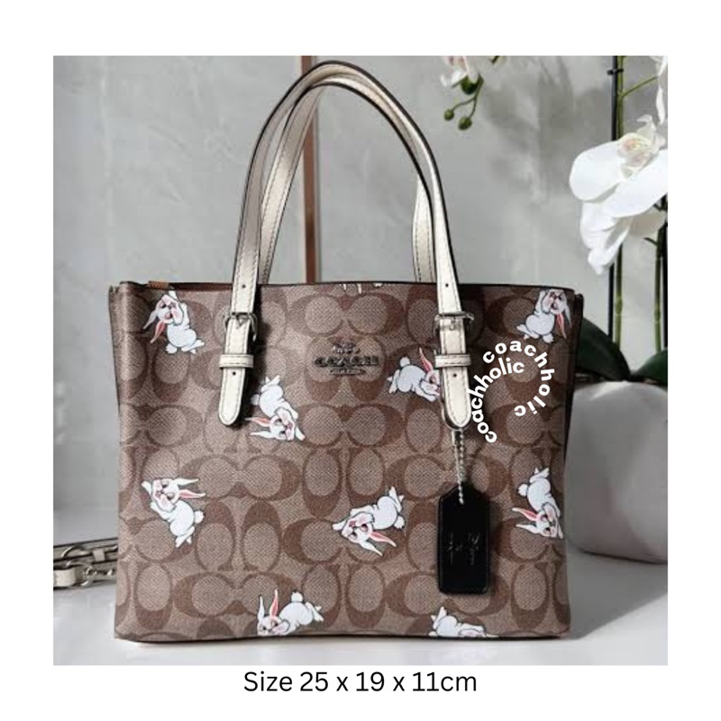 coach mollie tote rabbit